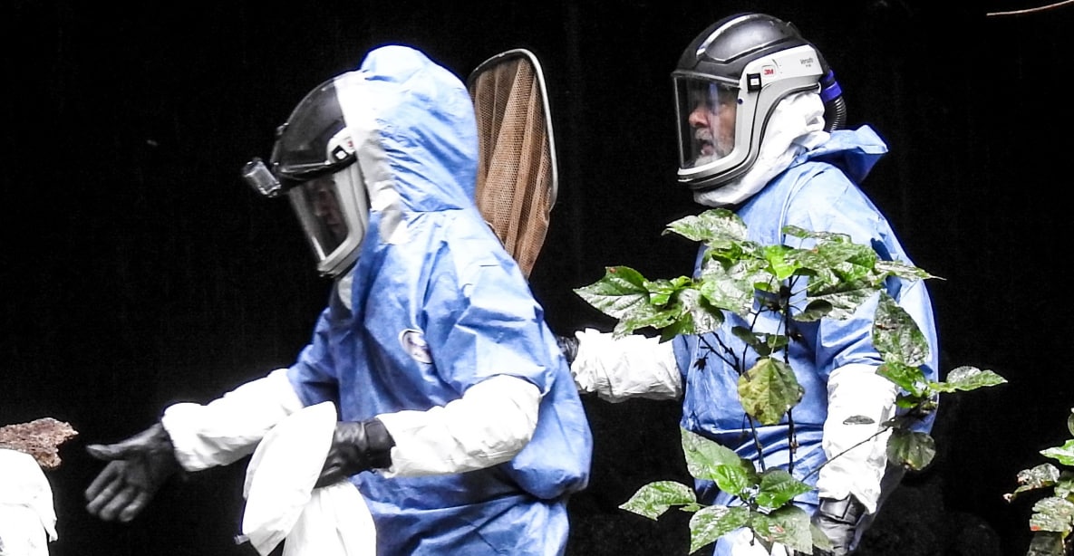 Pair of scientists in VSPB training to investigate Ebola.