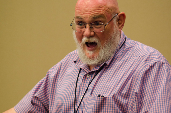 Dr. Ralph Cordell introduces campers to modes of disease transmission.