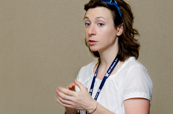 Before students enter the CDCs PulseNet Labs, Molly Freeman, PhD explains the importance of lab safety.