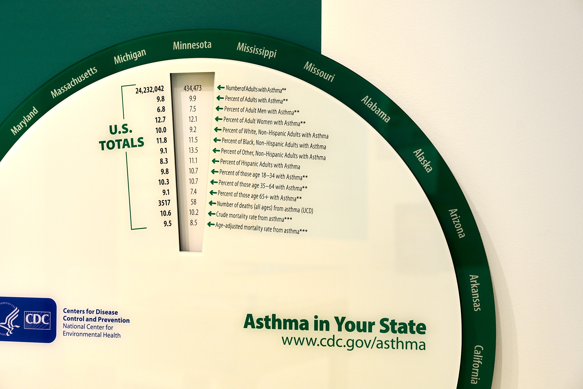 Asthma in your state exhibit wheel