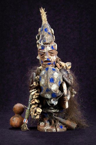 This is a statue of Shapona, the West African God of Smallpox.