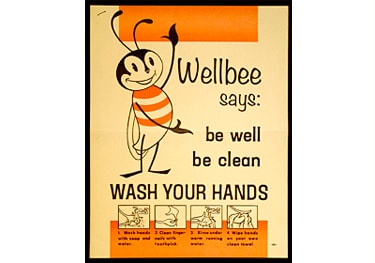 Wellbee says: be well, be clean, wash your hands