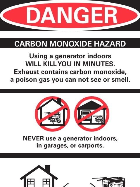 Danger, carbon monoxide poisoning