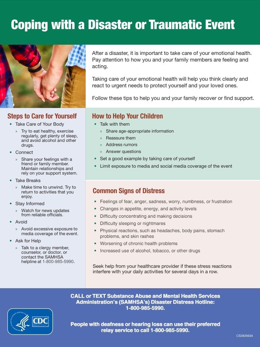 Coping with a Disaster or Traumatic Event (Factsheet)