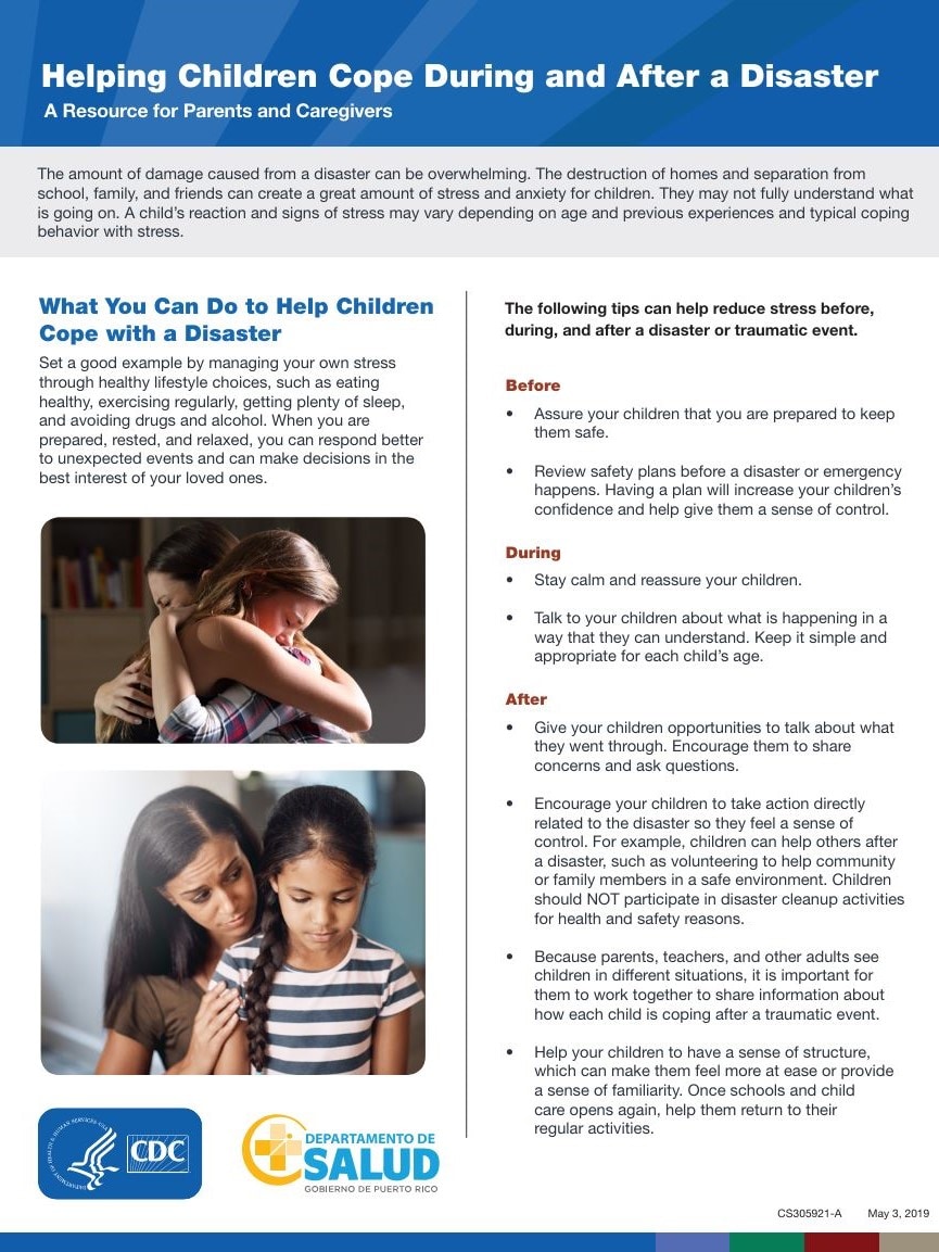 Helping Children Cope During and After a Hurricane (Factsheet)