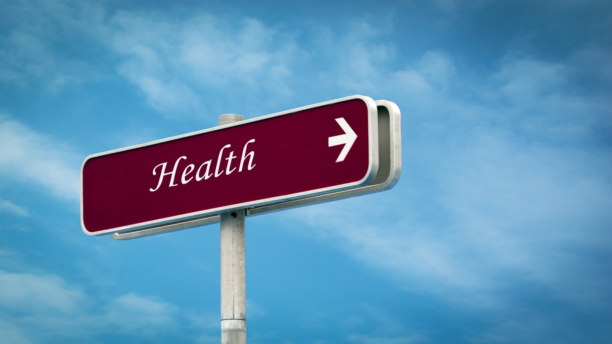 Street sign with the word "Health" written on it.