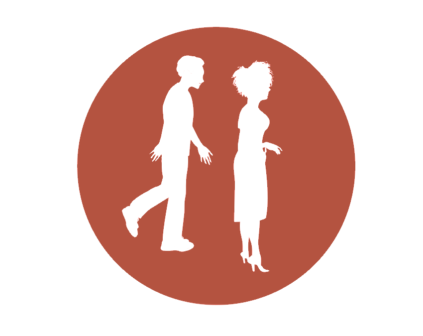 Silhouette illustration of two adults.