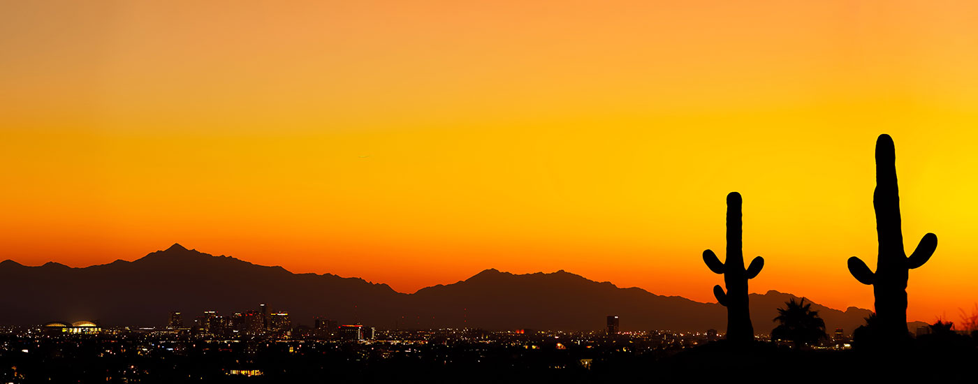 Skyline of a city in Arizona