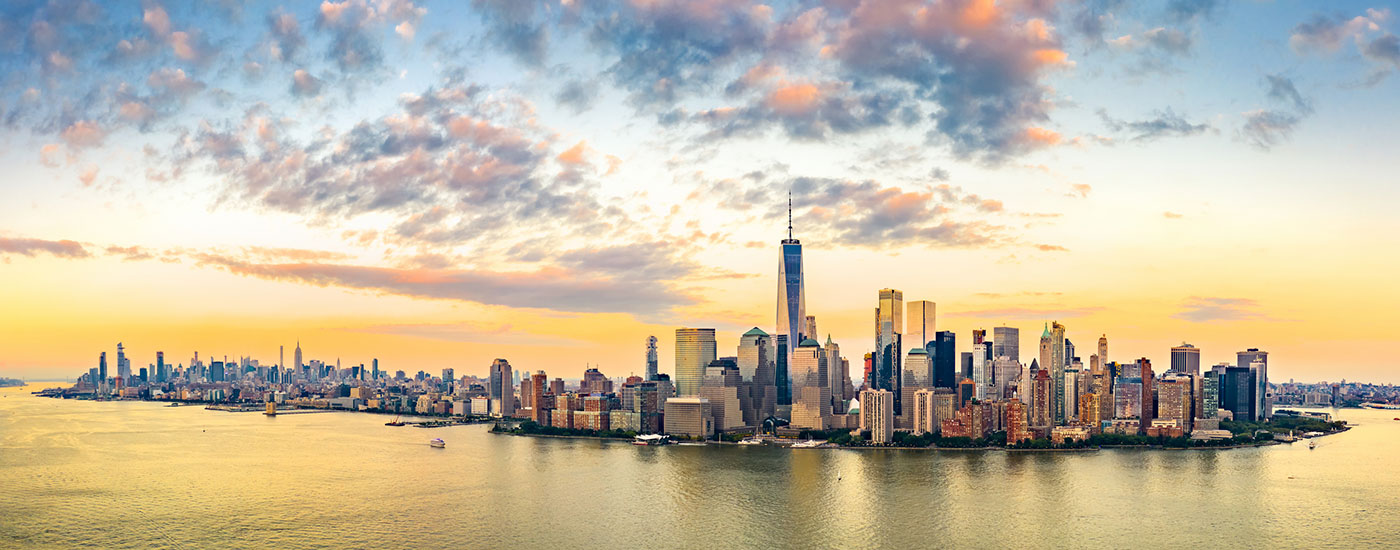 Skyline of a city in New York