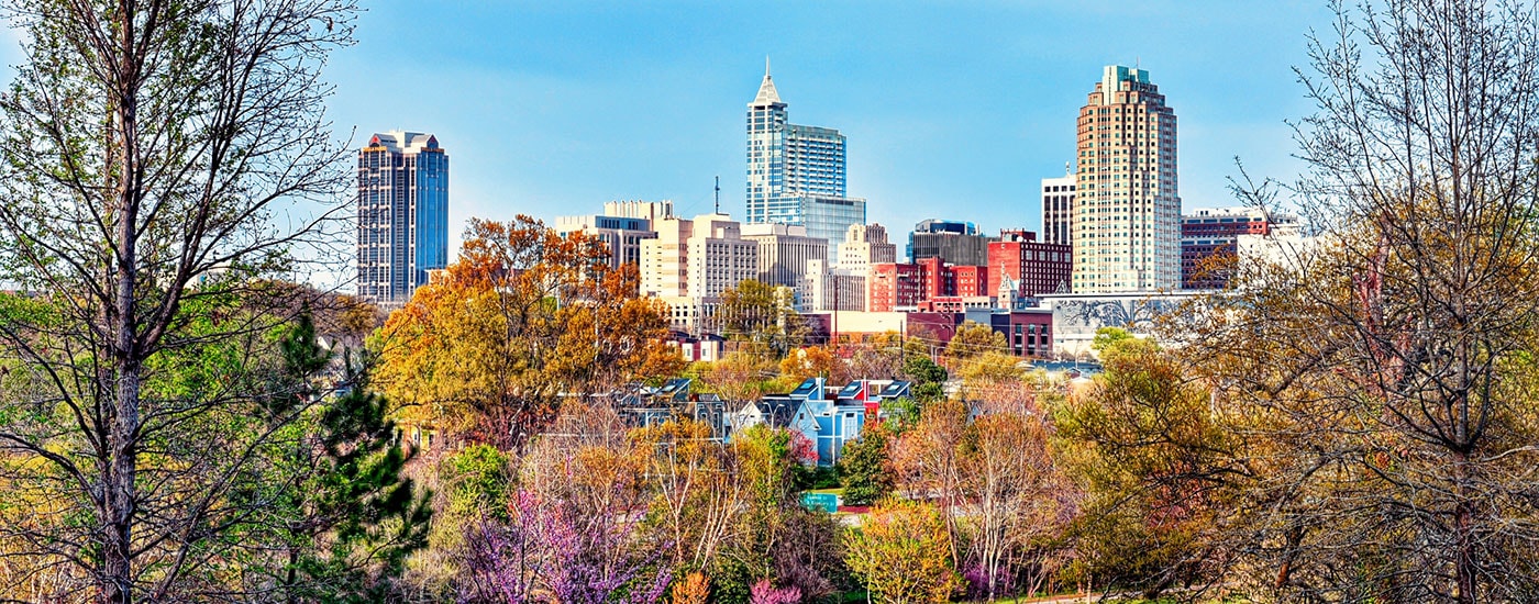 Skyline of a city in North Carolina