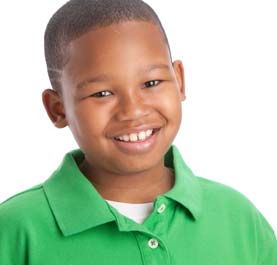 Young african america boy in a green shirt