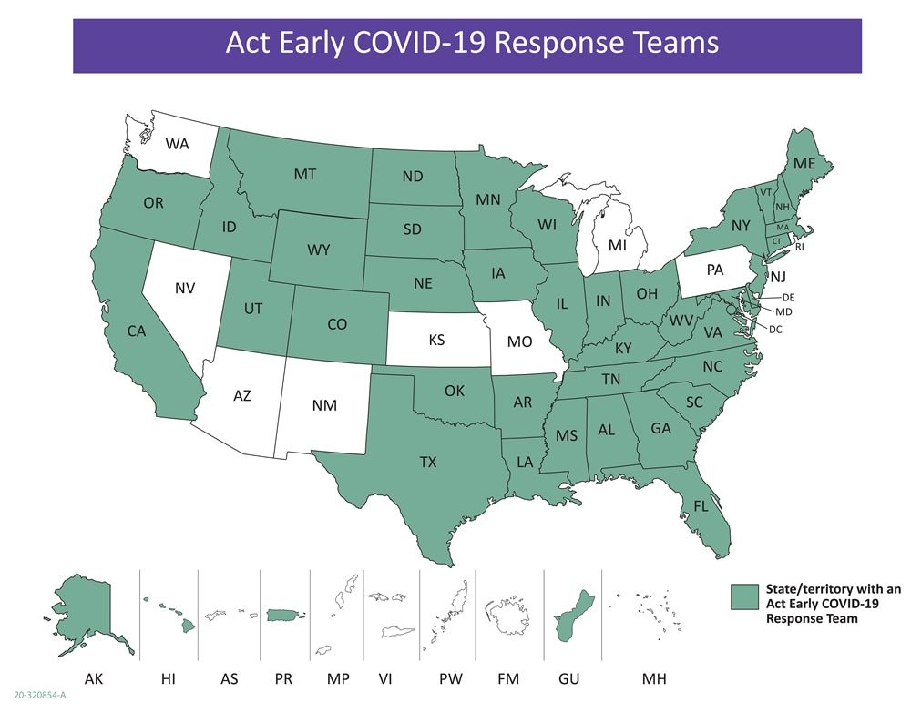 Act Early COVID19 Response Team Map