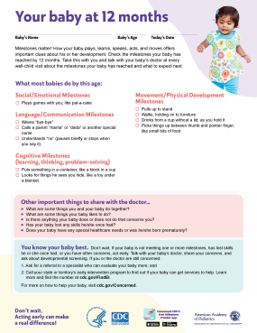 Baby at 12 months Your baby at 12 months - checklist
