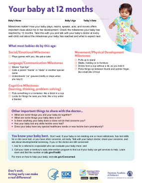 Your baby at 12 months - checklist