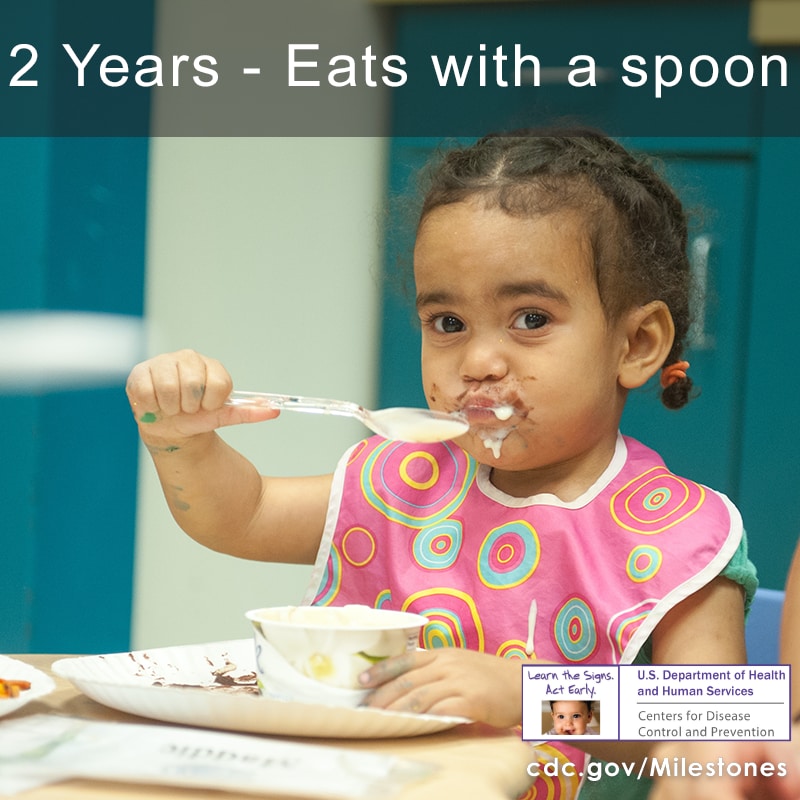 Eats with a spoon