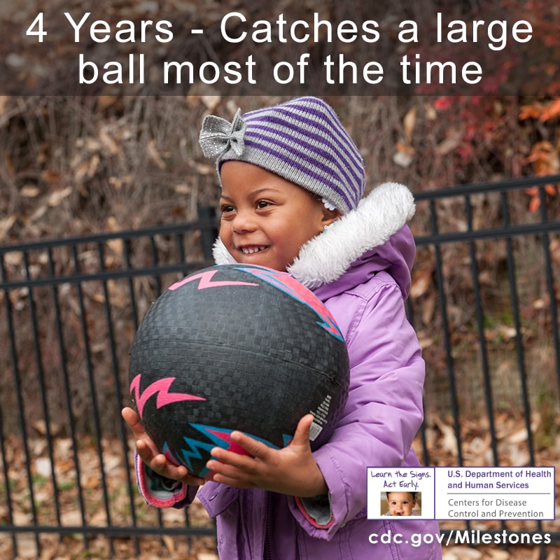 Catches a large ball most of the time