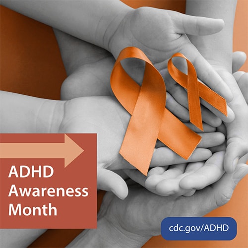 ADHD Awareness Month Ribbons