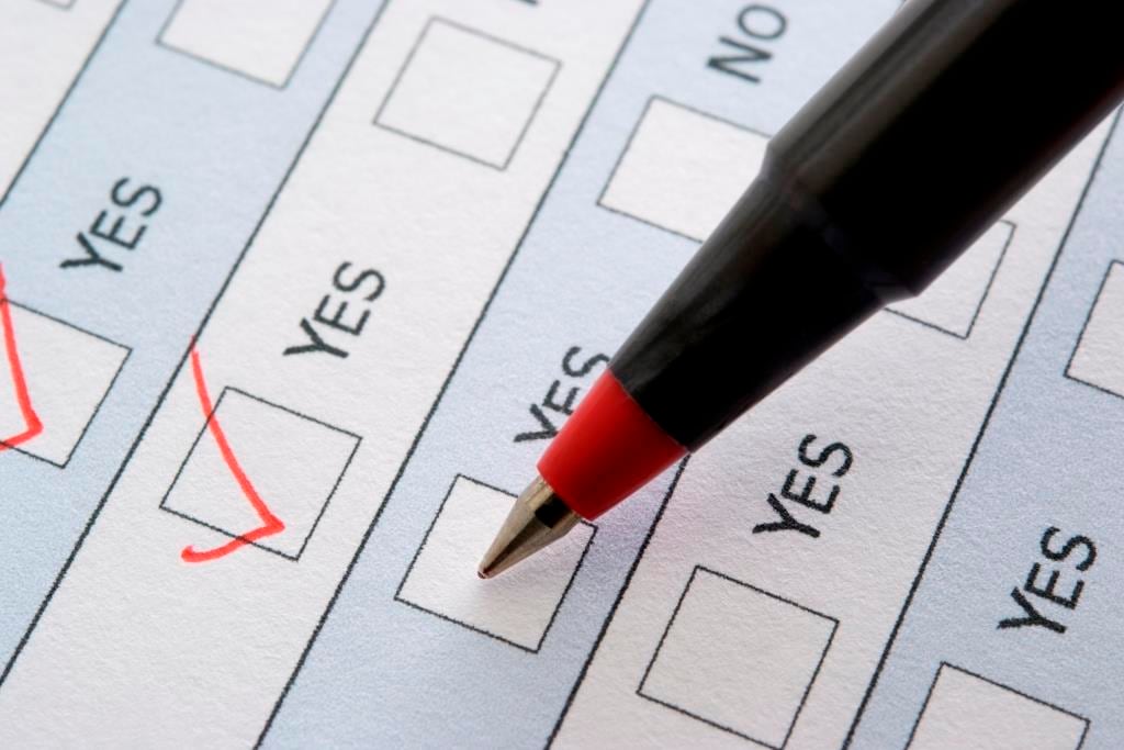 Photo of a pen marking an evaluation