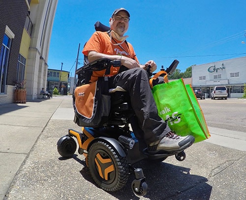 Dr. Scott Crawford, in his wheelchair