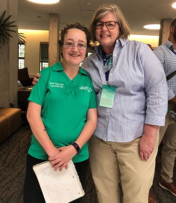 Crystal Womack, Special Olympics Health Messenger and Stephanie Dulin, Deputy Director, National Center on Birth Defects and Developmental Disabilities, CDC.