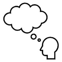 graphic of a head with thought above them