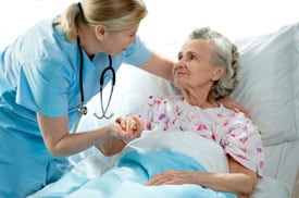 Nurse cheking on patient