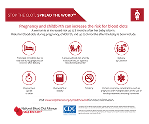 Pregnancy blood clot risks fact sheet