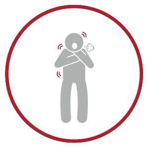 Icon of a man having difficulty breathing