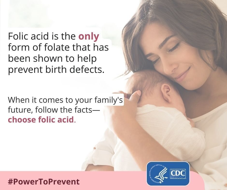 Folic acid is the only form of folate facebook ad