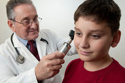 A young boy at a doctor's visit