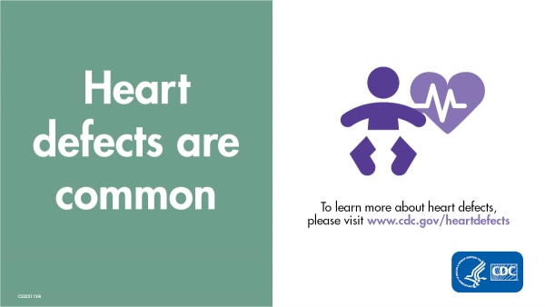 heart defects are common - graphic of a baby in diapers