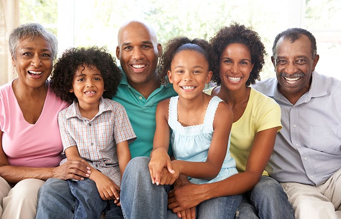 An African American family