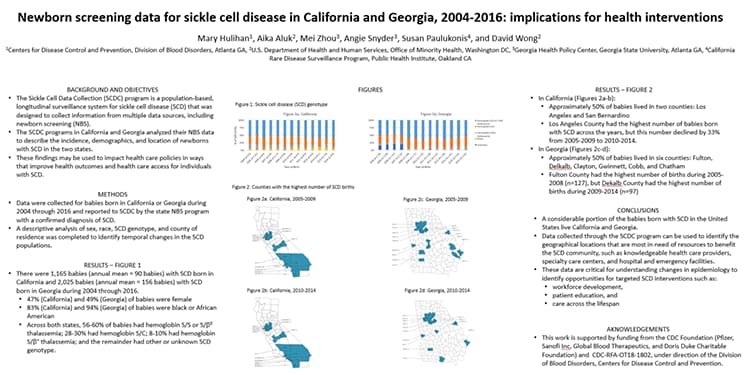 Newborn screening data for sickle cell in California and Georgia data thumbnail
