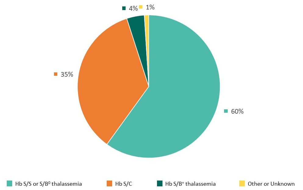 Figure 3: Confirmed Type of SCD, Indiana Newborn Screening Data, 2015–2019