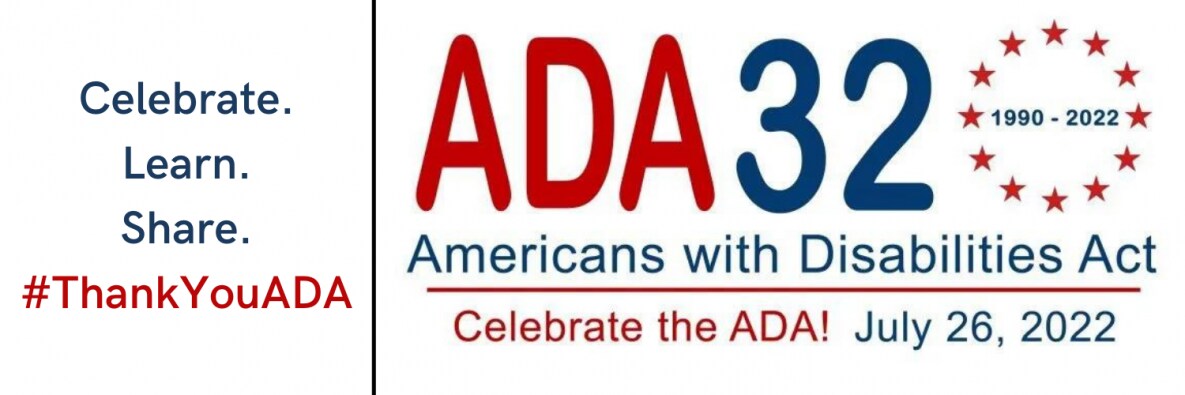 Americans with disability act banner. Celebrate the ADA!