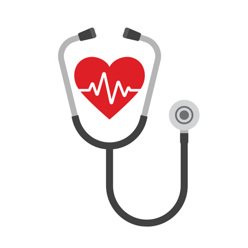 Illustration showing heart and stethoscope