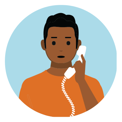 Ilustración de un hombre en el teléfono