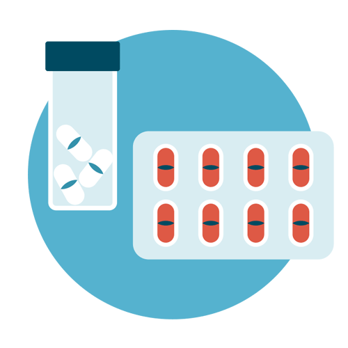 Illustration showing medications