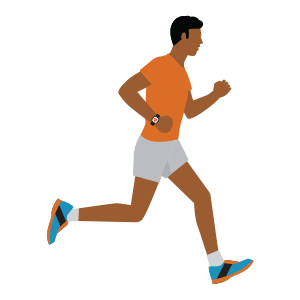 Ilustración que muestra a un hombre corriendo