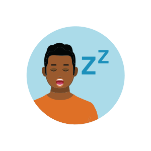 Ilustración que muestra a una persona durmiendo