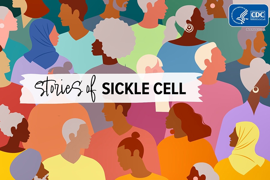 Stories of sickle cell graphic collage of people