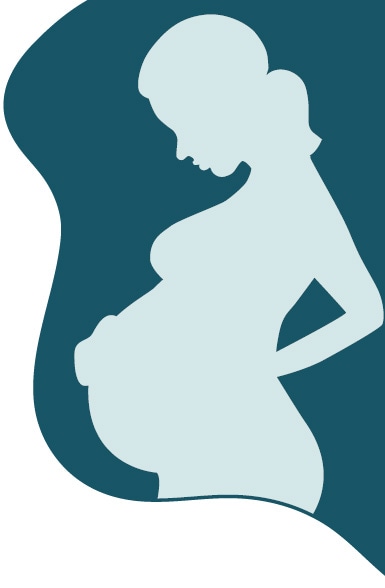 silhouette of a pregnant person