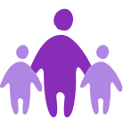 Graphic of early care and education provider and two children.
