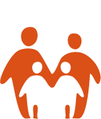 Graphic of two adults and two children.