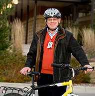 Dr. William Bucknam with bike