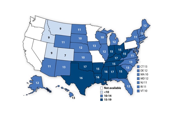 Map-Obese Youth Over Time: 2011