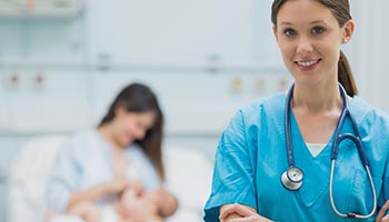 Health care provider with a nursing mother