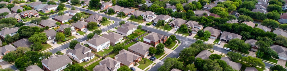 aerial view of a neighborhood