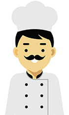 Graphic image of a chef.