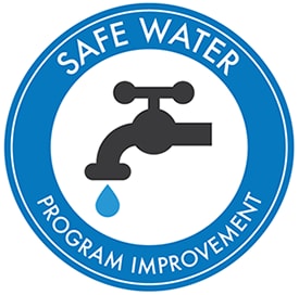Image of a faucet with the words SAFE WATER Program Improvement.